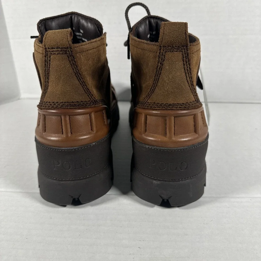 NEW POLO RALPH LAUREN OSLO MID BROWN LEATHER BOOT MSRP $178 MENS SIZE‎ 10 NWOB